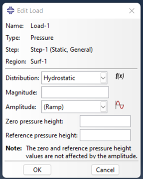Hydrostatic Pressure in Abaqus