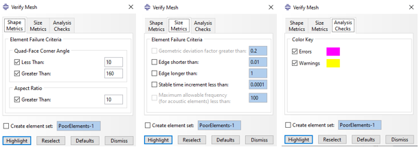 Element quality check